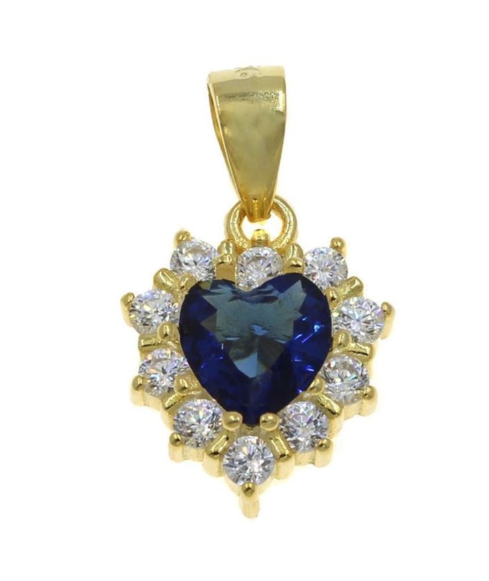 Necklace Silver 925° Rozeta with green stone