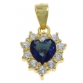 Necklace Silver 925° Rozeta with green stone