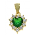 Necklace Silver 925° Rozeta with green stone