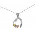 Necklace Silver Double Heart