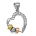 Necklace Silver Double Heart