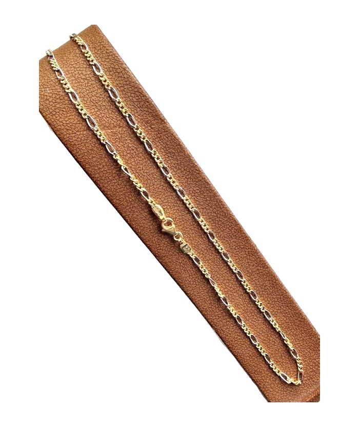 Gold Chain K14 Figaro twin color 50cm