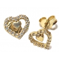Earrings gold K14 "Hearts"