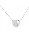 Necklace Silver "Hearts with zircon"