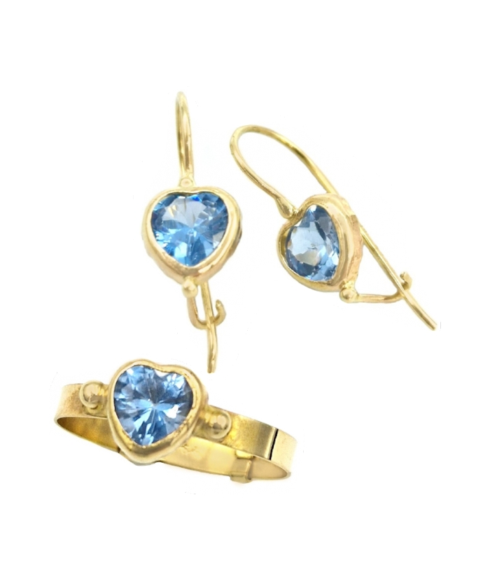 ΣΚΟΥΛΑΡΙΚΙΑ ΧΡΥΣΑ ΠΑΙΔΙΚΑ 'ΚΑΡΔΙΕΣ Aquamarine''