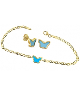 Bracelet Gold K9 with butterfly