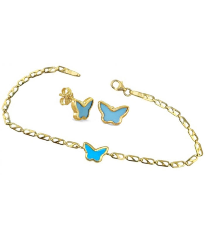 Bracelet Gold K9 with butterfly