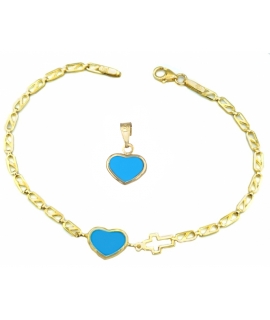 Bracelet Gold K9 with Heart