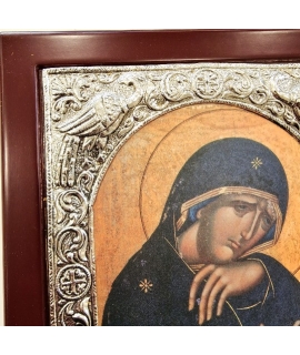 Εικόνα Ασημένια 925° Παναγία Θλιμμένη 23x28cm 2