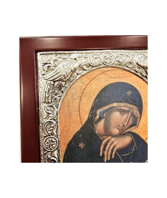 Εικόνα Ασημένια 925° Παναγία Θλιμμένη 23x28cm