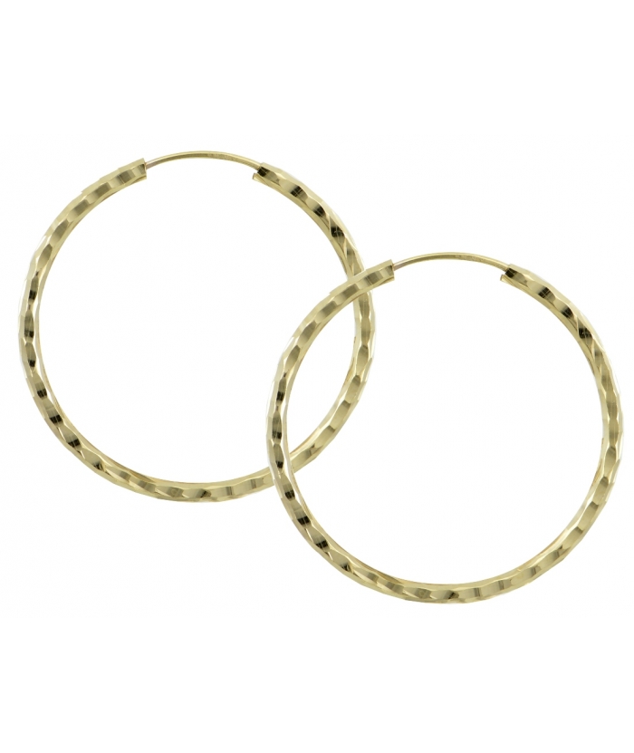 Earrings hoop gold K14 diameter 30mm
