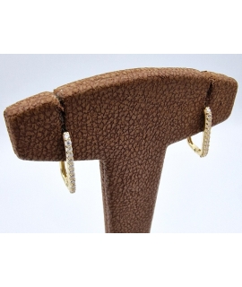Earrings hoop gold K14 with zircons mini 2
