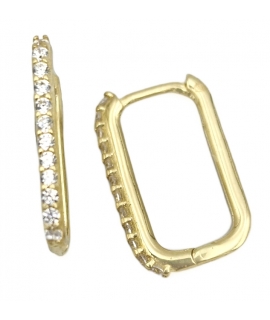 Earrings hoop gold K14 with zircons mini