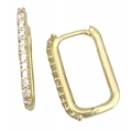 Earrings hoop gold K14 with zircons mini