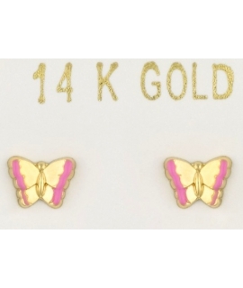 Earrings gold K14 mini Wings 2