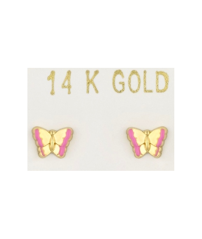 Earrings gold K14 mini Wings