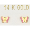 Earrings gold K14 mini Wings