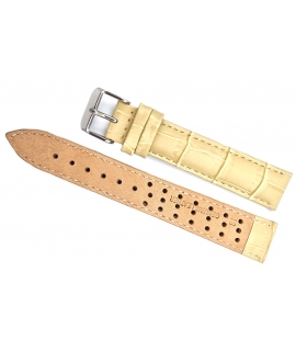 Leather Strap TZEVELION ART409 Beige crocodile 18mm 2