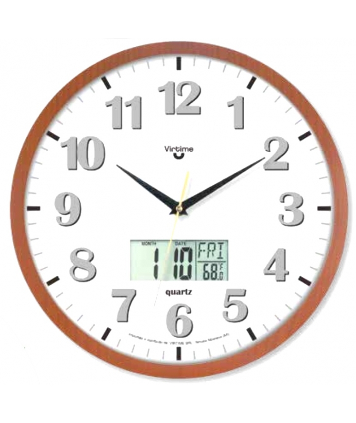 WALL CLOCK VIRTIME 1823/10 Plastic 30cm με Θερμοκρασία