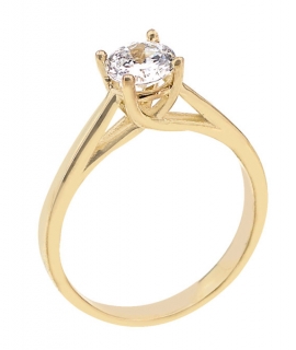 Ring Silver engagement zircon 9mm