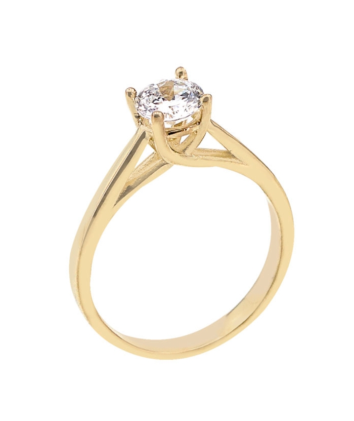 Ring Silver engagement zircon 9mm