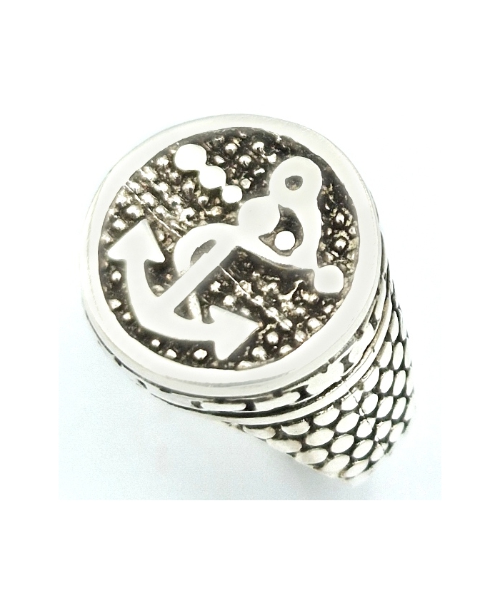 Ring Silver men's 925 anchor