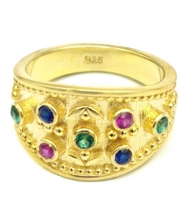 Ring Byzantine Silver 925 Goldplated 2