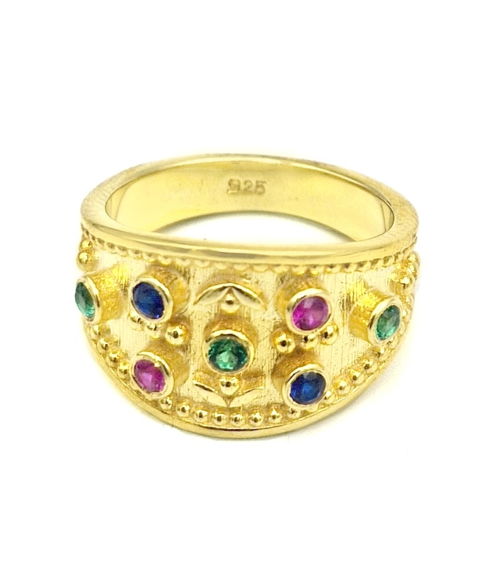 Ring Byzantine Silver 925 Goldplated