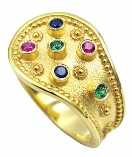 Ring Byzantine Silver 925 Goldplated