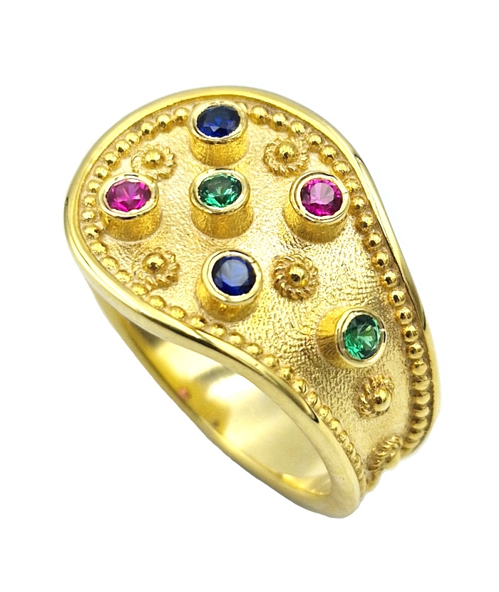 Ring Byzantine Silver 925 Goldplated