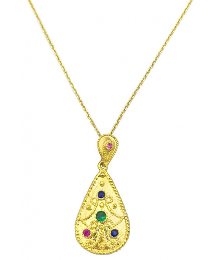 Pendant Byzantine Silver 925 Goldplated