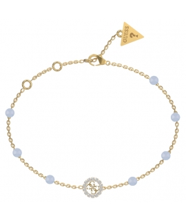 Βραχιόλι GUESS Steel JUBB03074JWYGAQL Natural stones επίχρυσο με γαλάζιεςπέτρες
