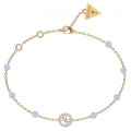 Βραχιόλι GUESS Steel JUBB03074JWYGAQL Natural stones επίχρυσο με γαλάζιεςπέτρες