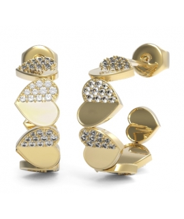 Σκουλαρίκια GUESS Ατσάλινα JUBE03040JWYGT-U Lovely Επίχρυσα 23mm