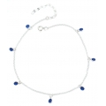 Bracelet anklet with blue zircons