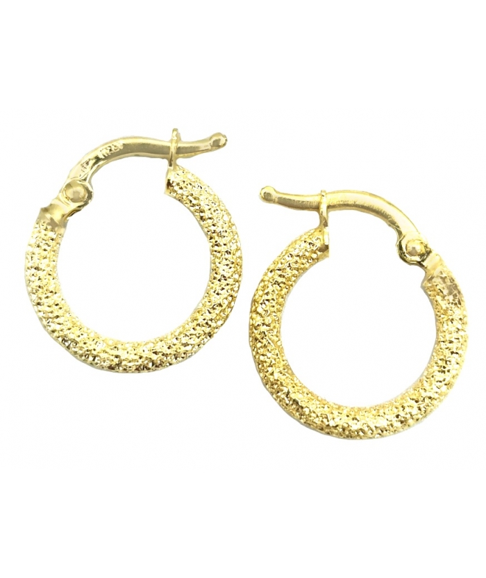 Earrings hoop gold K14 mini 10mm