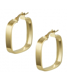 Earrings hoop gold K14 Tetragon