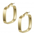 Earrings hoop gold K14 Tetragon