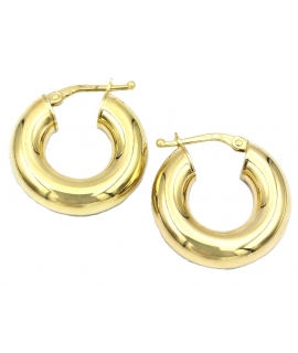 Earrings hoop gold K14 fat 20mm