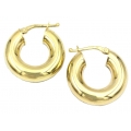 Earrings hoop gold K14 fat 20mm