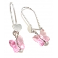 Earrings children Whitegold 'Pink Butterflies'