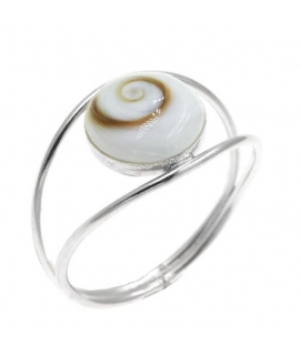 Δαχτυλίδι Ασημένιο 925° Μάτι Θάλασσας Νάξου,10mm Ανοιγόμενο