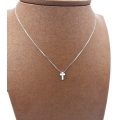 Necklace Whitegold K14 Mini Cross double side
