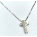 Necklace Whitegold K14 Mini Cross double side