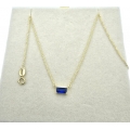 Necklace Gold K14 with synthetic sapphire