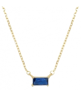 Necklace Gold K14 with synthetic sapphire