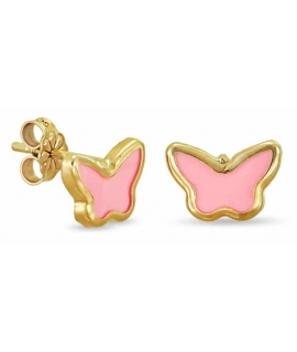 Earrings gold K9 Butterflies