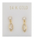 Earrings gold K14 "Marquise dangle"
