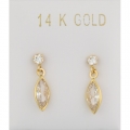 Earrings gold K14 "Marquise dangle"