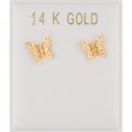Earrings gold K14 "Butterflies"